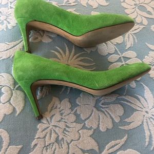 J.CREW HEELS SUEDE GREEN